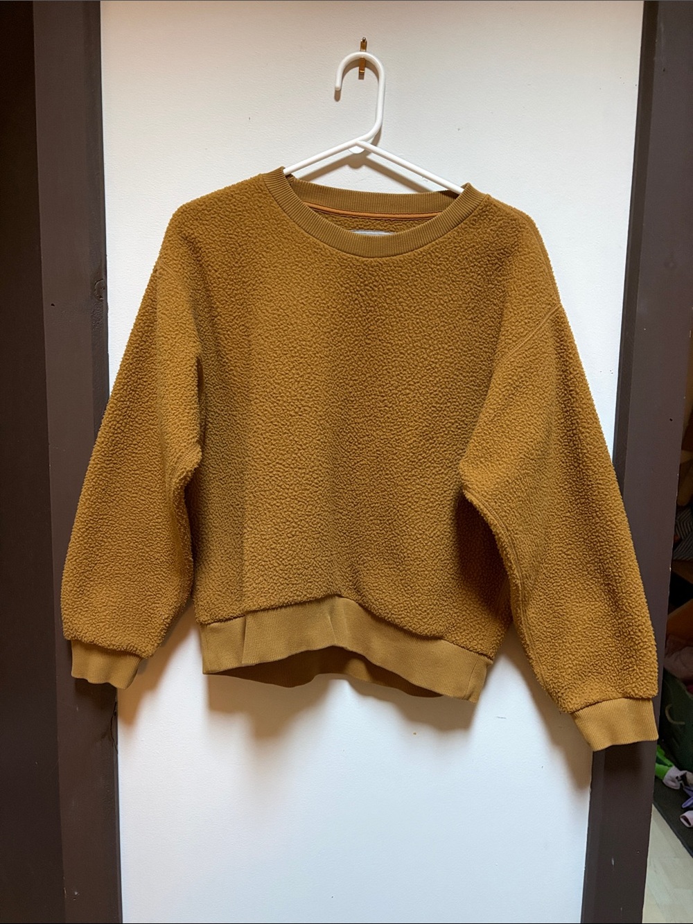 Everlane Women's Sherpa Crewneck Sweater - Mustard Brown